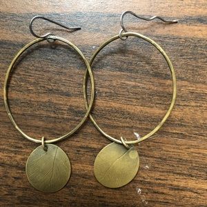 MOVING SALE!! ❤️ Bronze Hoops with Leaf Embossed